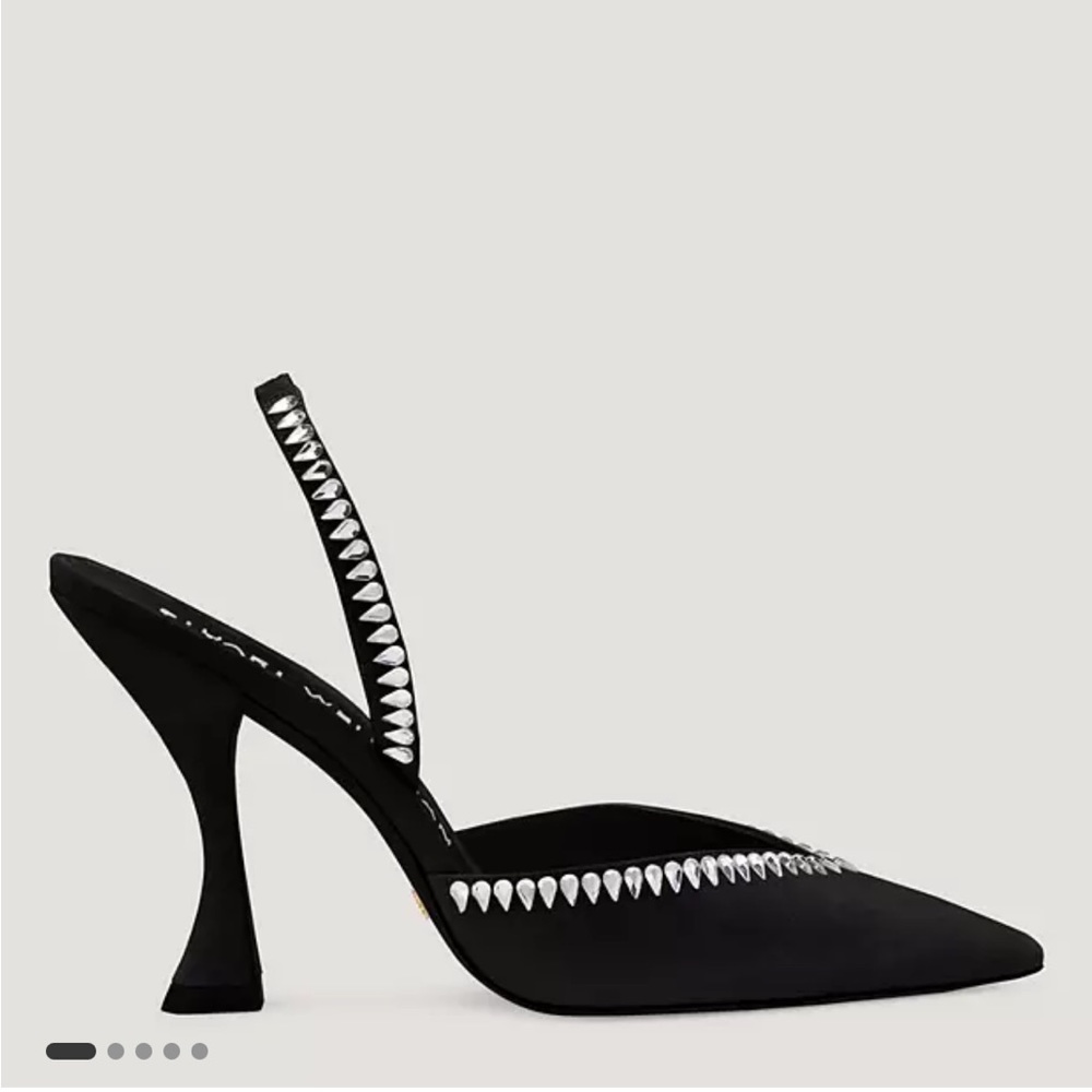 Stuart Weitzman Gemcut XCurve 100 Slingback Pump Size 9.5 Black - Picture 3 of 12